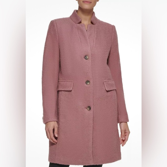 NWT - DKNY Women’s Wool Blended Single Breasted Boucle Walker Coat - Size XL - Picture 3 of 15